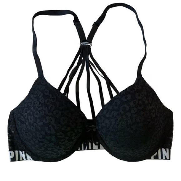 PINK Victoria's Secret Black Strappy Bra - Picture 1 of 3